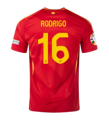 Spanien Rodri Hernandez #16 Replika Hjemmebanetrøje EM 2024 Kortærmet